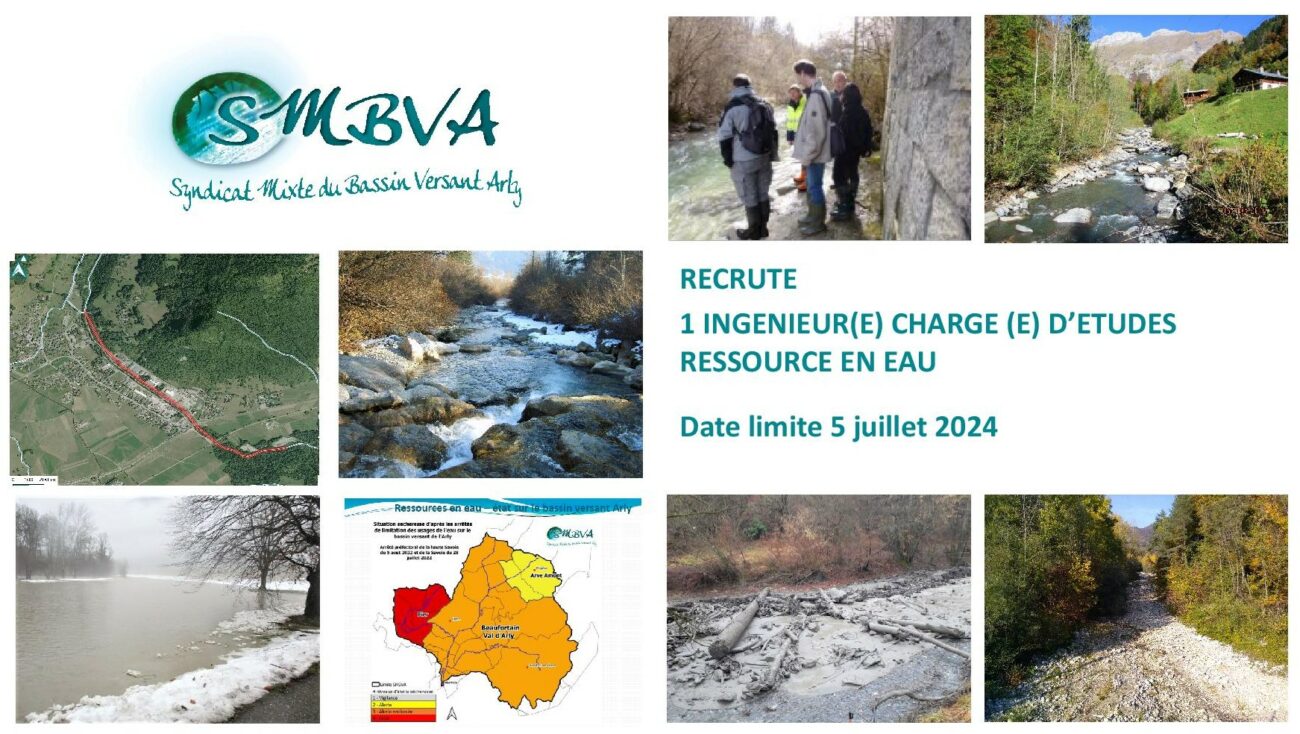 Recrutement : le SMBVA cherche un(e) chargé(e) d’études Ressource en eau