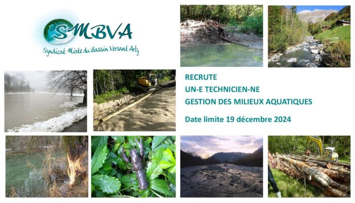 Le SMBVA recrute : Technicien-ne gestion des milieux aquatiques